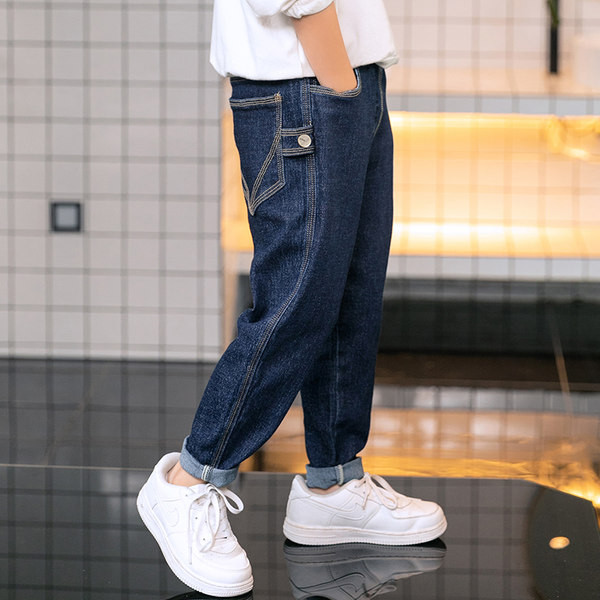 Vaikiški elastiniai džinsai su kišenėmis