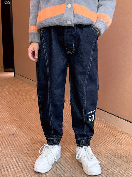 Vaikiški laisvalaikio džinsai berniukams su pamušalu