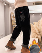 Blugi de iarna pentru baieti cu captuseala si litere