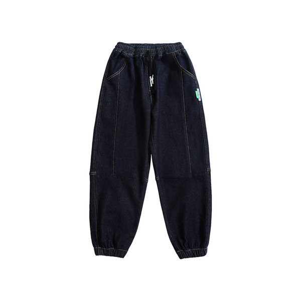 Vaikiški laisvalaikio džinsai su kišenėmis ir raišteliais