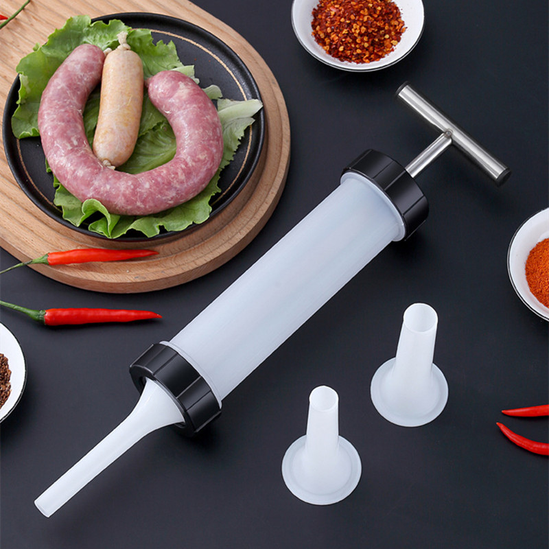 Mașină manuală rapidă pentru cârnați duză cu pâlnie pentru umplutură de cârnați de casă, seringă, gadgeturi, instrumente pentru injector de carne, unelte de bucătărie, accesorii