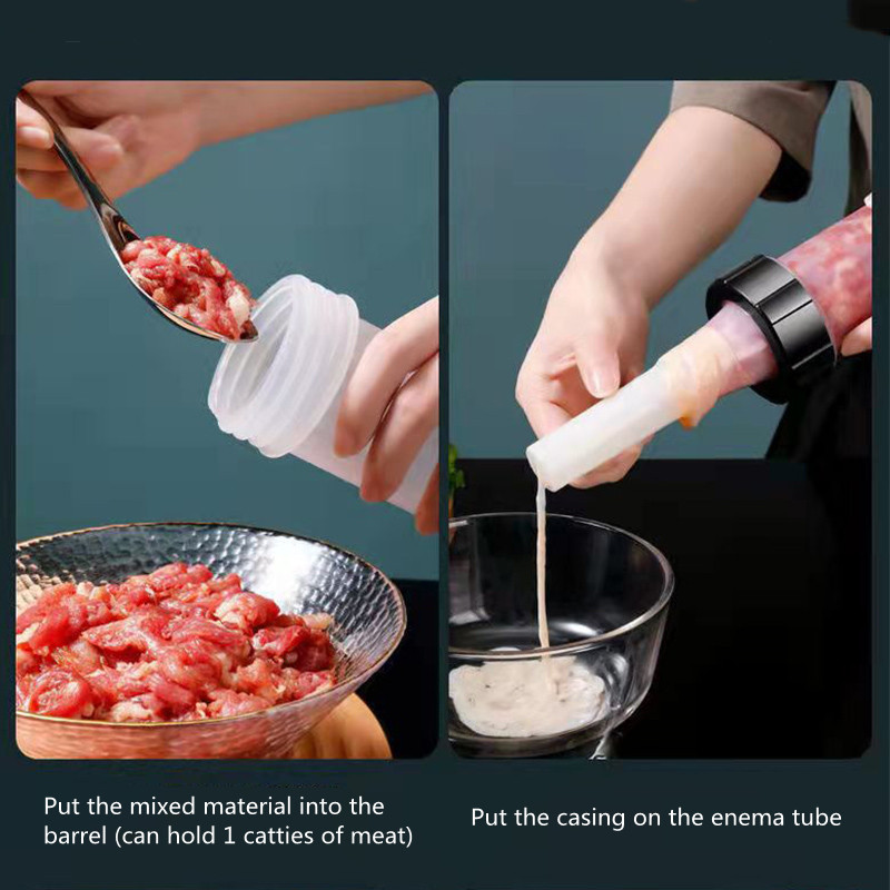 Mașină manuală rapidă pentru cârnați duză cu pâlnie pentru umplutură de cârnați de casă, seringă, gadgeturi, instrumente pentru injector de carne, unelte de bucătărie, accesorii