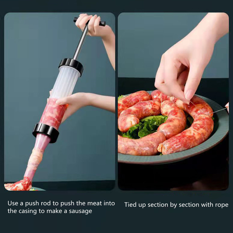Mașină manuală rapidă pentru cârnați duză cu pâlnie pentru umplutură de cârnați de casă, seringă, gadgeturi, instrumente pentru injector de carne, unelte de bucătărie, accesorii
