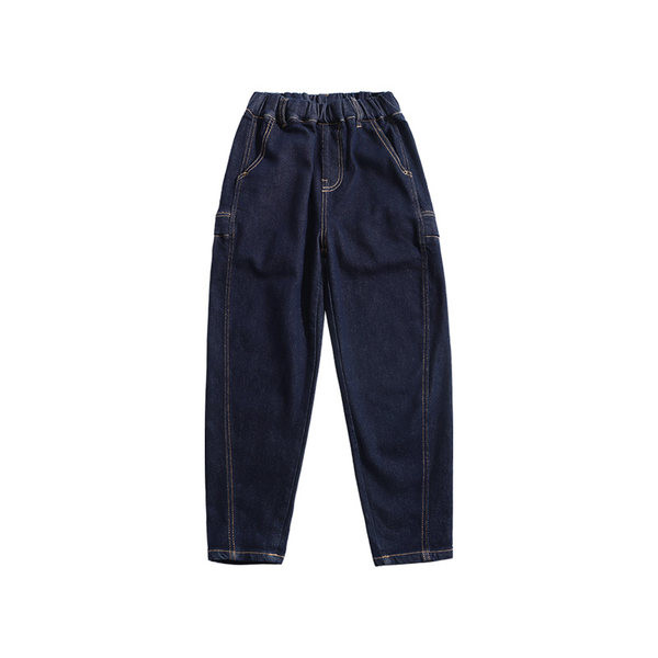 Blugi de primăvară pentru băiat cu inscripții brodate și buzunar