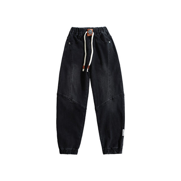 Vaikiški džinsai su kišenėmis ir raišteliais