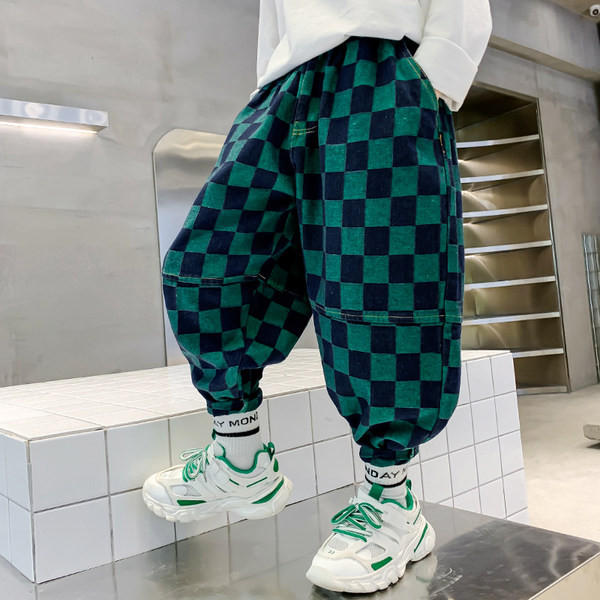 Taskuga ruudulised lasteteksad poistele