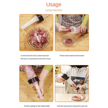 Προβολή! Sausage Maker Sausage Stuffer Manual Meat Syringe Home Made Homemade Sausage Tool Μικρό λουκάνικο εργαλείο πλήρωσης λουκάνικου
