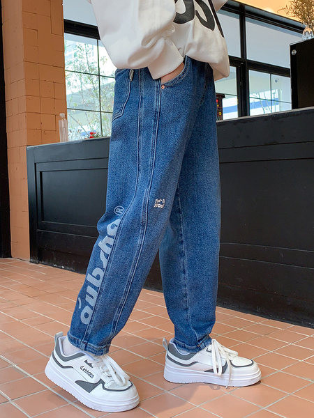 Vaikiški džinsai berniukui su užrašu