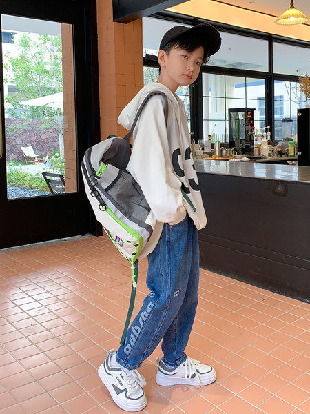 Vaikiški džinsai berniukui su užrašu