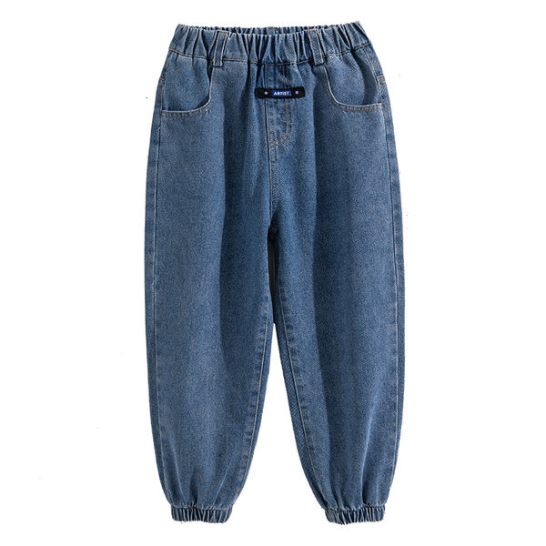 Madingi džinsai berniukams su elastine koja ir logotipu