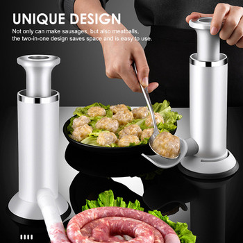 2 в 1 Бърза ръчна машина за кюфтета за колбаси Домашно приспособление за пълнене на колбаси Инжектор за пълнене на месо Кухненски инструменти