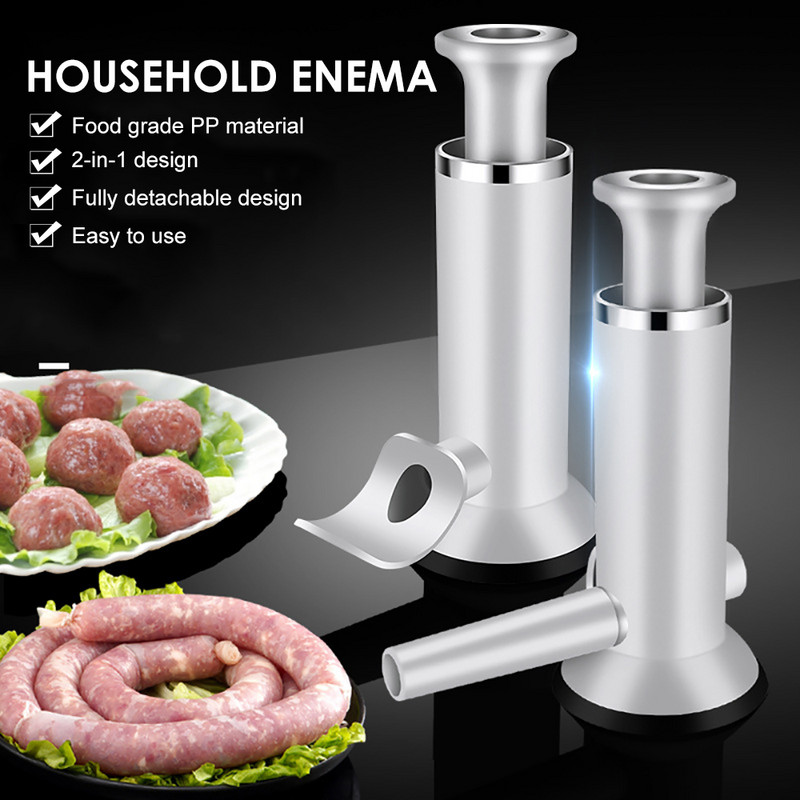 2 viename greitas rankinis dešrų kotletų aparatas Naminis dešrų įdaru įtaisai Mėsos užpildo purkštukas Virtuvės įrankiai