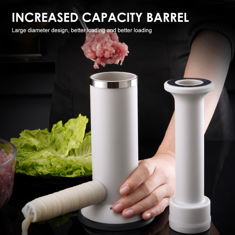 2 viename greitas rankinis dešrų kotletų aparatas Naminis dešrų įdaru įtaisai Mėsos užpildo purkštukas Virtuvės įrankiai