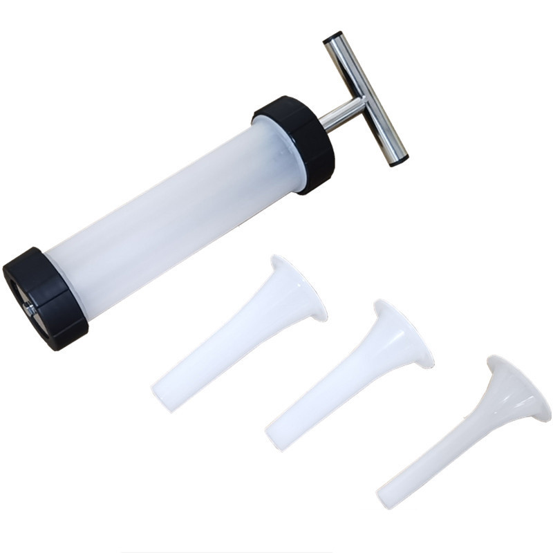 Kézi kolbásztöltő hústöltő eszköz Praktikus kolbász töltelék Kolbászkészítő fecskendős tölcsér fúvóka kolbászkészítéshez