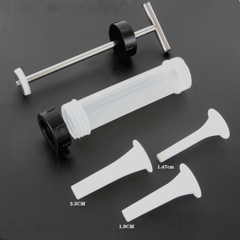 Kézi kolbásztöltő hústöltő eszköz Praktikus kolbász töltelék Kolbászkészítő fecskendős tölcsér fúvóka kolbászkészítéshez