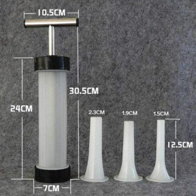 Dešrų įdaras Rankinis maistas Dešrų įdaras Namų ūkis Rankinis dešrų pildymo aparatas Virtuvė Naminis dešrų įrankis 3 vamzdeliai