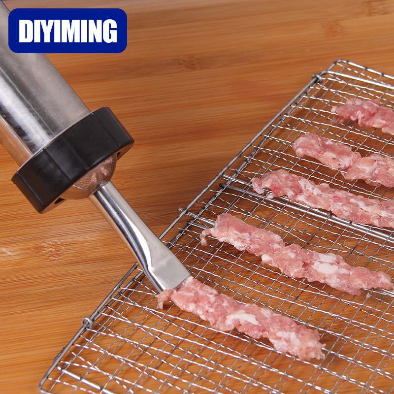 304 nerūdijančio plieno dešrų gaminimo aparatas dešrų užpildas Jerky Gun Manaul mėsos švirkštas dešros įrankis mažas dešros įrankis dešros užpildas