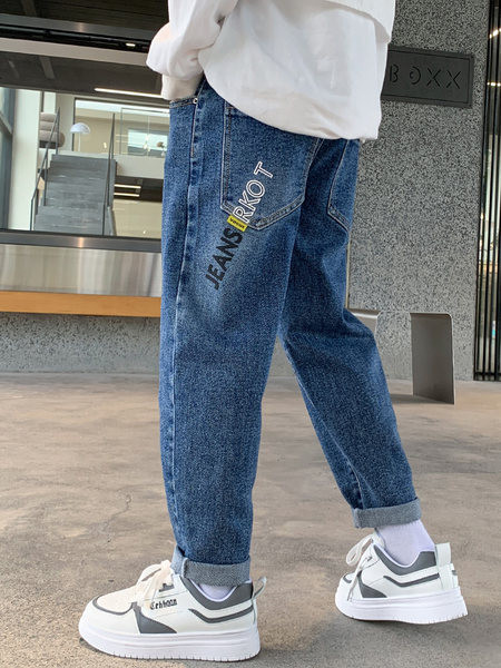 Naujo modelio vaikiški džinsai berniukams su kišenėmis