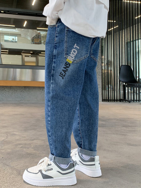 Naujo modelio vaikiški džinsai berniukams su kišenėmis