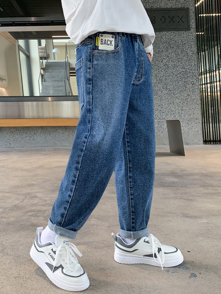 Naujo modelio vaikiški džinsai berniukams su kišenėmis