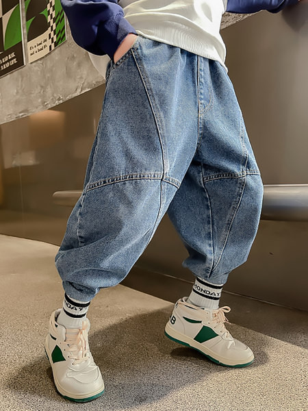 Blugi de bărbați pentru copii cu buzunar de culoare deschisă