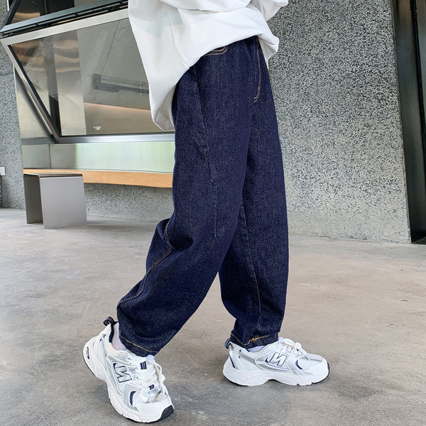 Blugi pentru copii cu broderie si buzunar