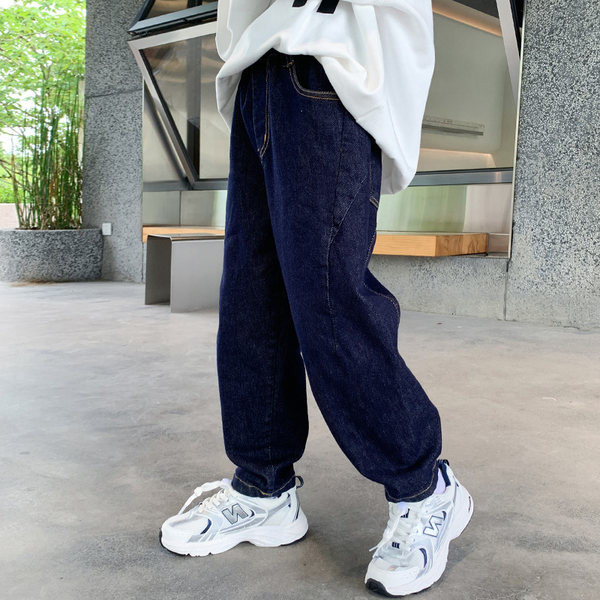 Blugi pentru copii cu broderie si buzunar