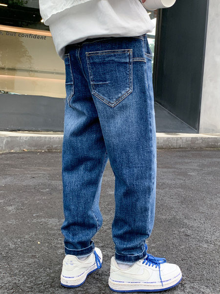 Dječje traperice s visokim strukom i džepom