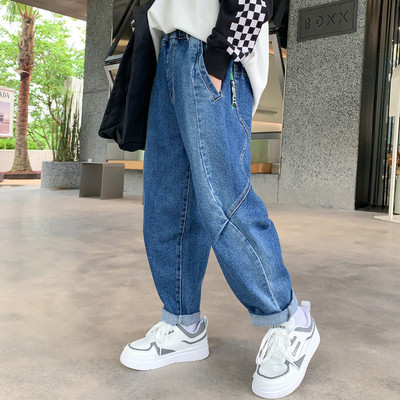 Blugi pentru copii model lat pentru baieti cu buzunar