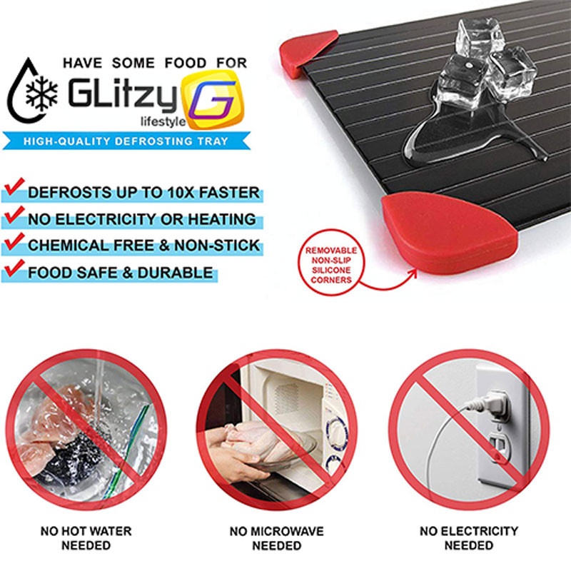 Tavă de dezghețare rapidă Dezghețați alimente congelate Carne Fructe Din aliaj de aluminiu Placă de oțel Placă de dezghețare Instrument de bucătărie