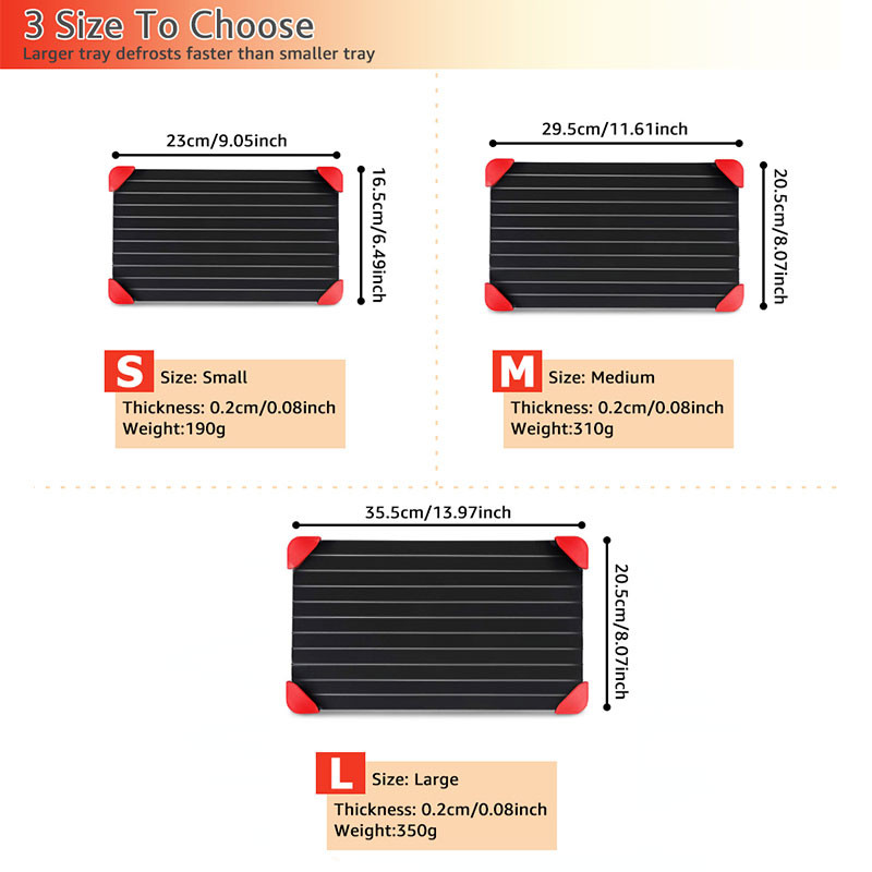 Tavă de dezghețare rapidă Dezghețați alimente congelate Carne Fructe Din aliaj de aluminiu Placă de oțel Placă de dezghețare Instrument de bucătărie