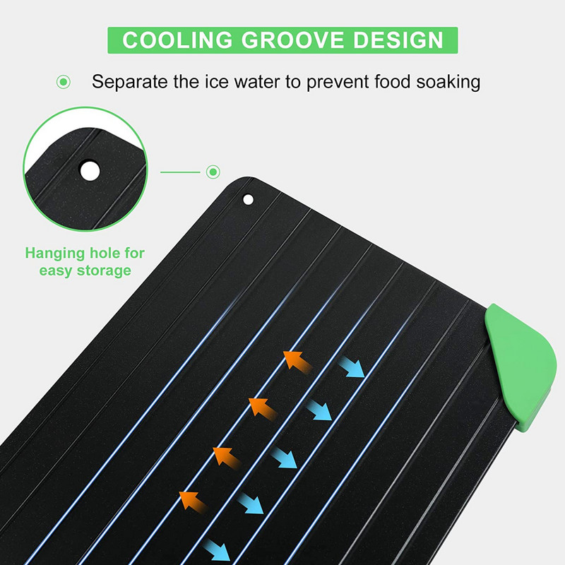 Greito atitirpinimo padėklas Natūrali atšildymo lėkštė šaldytai mėsai Rapid Miracle Thaw Mat Pad atitirpinimo plokštės plokštės virtuvės įrankiai