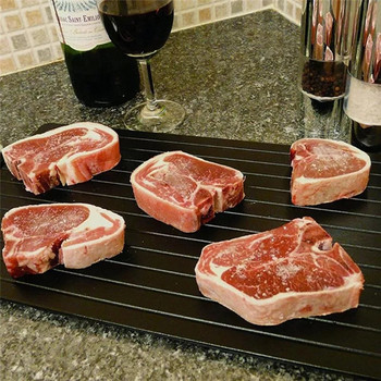 Δίσκος γρήγορης απόψυξης για κατεψυγμένο κρέας Πλάκα απόψυξης μεγάλου μεγέθους με σχέδιο αυλάκωσης Απόψυξη τροφίμων Ταχεία ασφαλή εργαλεία κουζίνας