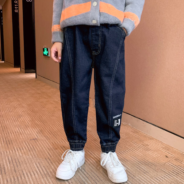 Vaikiški džinsai su pamušalu ir raštu