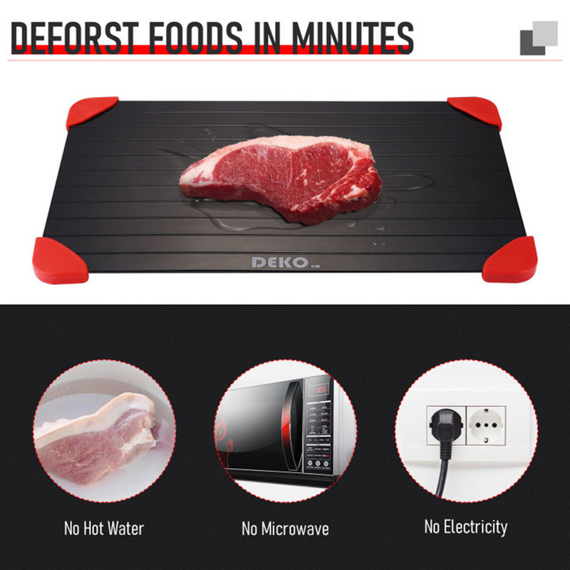 DEKO Magic kiolvasztó tálca élelmiszerekhez Gyors kiolvasztás tenger gyümölcsei kiolvasztó deszka tányér steak hús telephelyhez Új konyhai eszközök