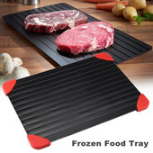 Gyors kiolvasztó tálca Kiolvasztás Fagyasztott Gyümölcs Hús Élelmiszer Gyorstányér Deszka Kiolvasztás Alumínium Konyhai Kiolvasztó Szerszámok 3 Méret
