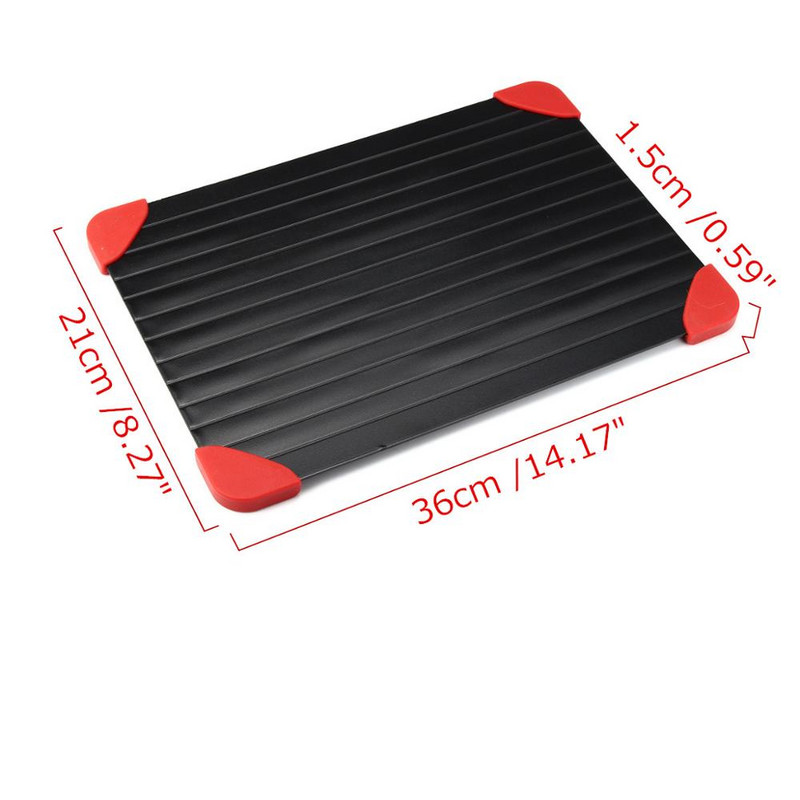 Gyors kiolvasztó tálca Kiolvasztás Fagyasztott Gyümölcs Hús Élelmiszer Gyorstányér Deszka Kiolvasztás Alumínium Konyhai Kiolvasztó Szerszámok 3 Méret