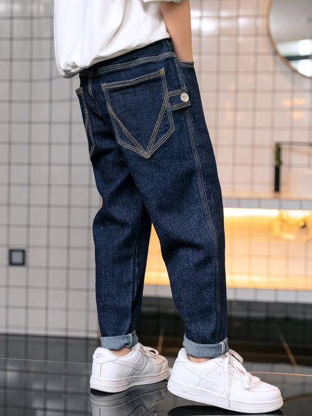 Blugi elastici pentru copii cu buzunar