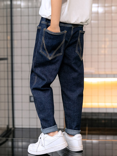 Blugi elastici pentru copii cu buzunar