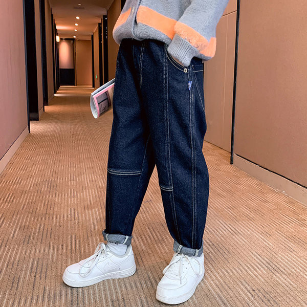 Laisvalaikio džinsai berniukams su pamušalu