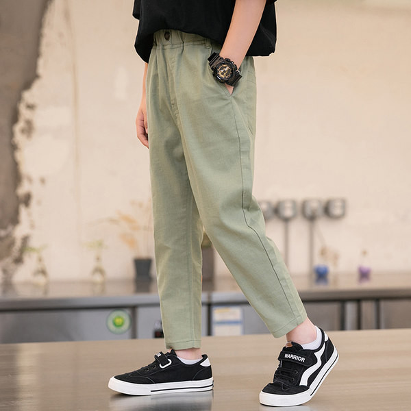 Pantaloni copii cu nasture si buzunar