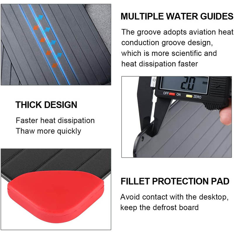 „Walfos“ greito atitirpinimo padėklas Atitirpinti šaldytą maistą Mėsa Vaisiai Greito atšildymo lėkštės plokštės atitirpinimo virtuvės prietaisas