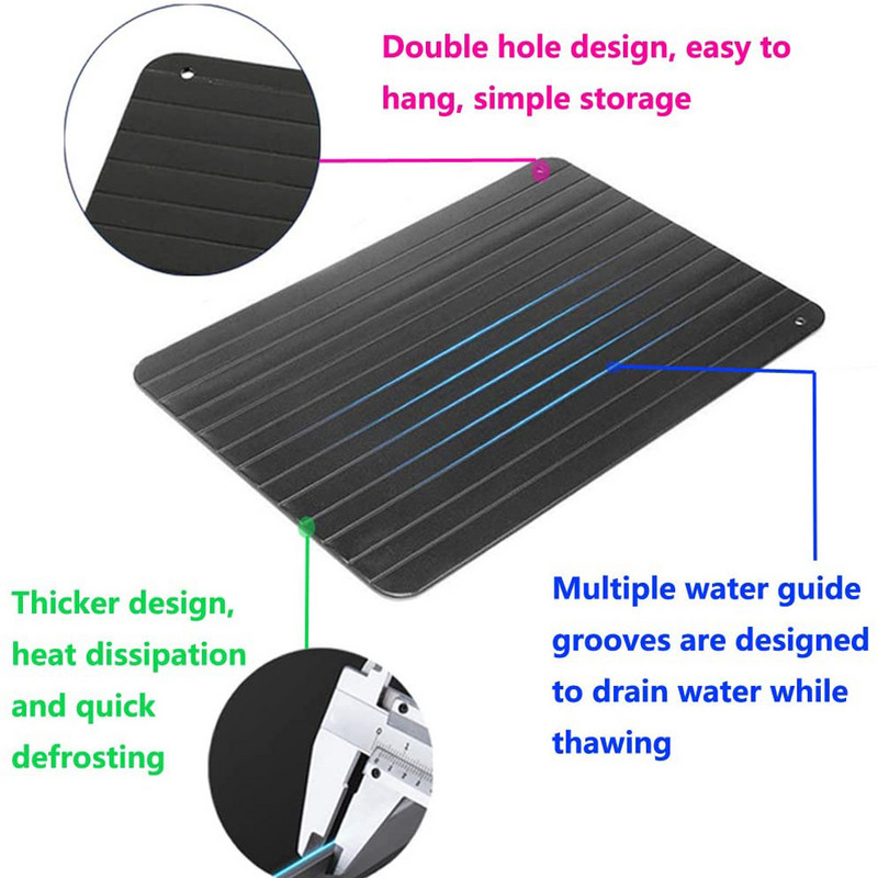 Kiolvasztótálca Fagyasztott hús Gyors, biztonságosabb alumínium mód Kiolvasztás Kiolvasztás Hal- és tengeri tányér Konyhai tartozékok Gargets Eszközök