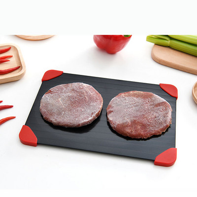 Tavă de dezghețare rapidă cu tavă de silicon anti-alunecare Tavă Dezghețați alimente congelate Carne Fructe Gadget rapid de bucătărie Instrument Placă de dezghețare