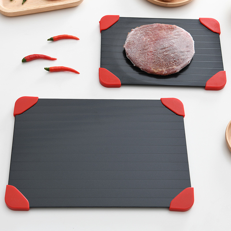 Tavă de dezghețare rapidă cu tavă de silicon anti-alunecare Tavă Dezghețați alimente congelate Carne Fructe Gadget rapid de bucătărie Instrument Placă de dezghețare