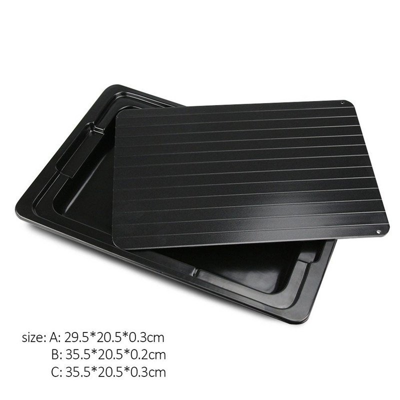 2db Gyors kiolvasztó tálca Kiolvasztás Élelmiszer Hús Gyümölcs Gyors Kiolvasztó Lemez Defrost Konyhai Gadget Kézi Konyhai Szerszám