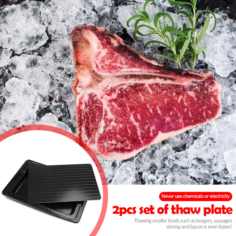 Daugiafunkcis 2 vnt greito atitirpinimo padėklas Patvarus, praktiškas, klasikinis šaldyto maisto mėsa greito atšildymo virtuvės lėkštės lenta