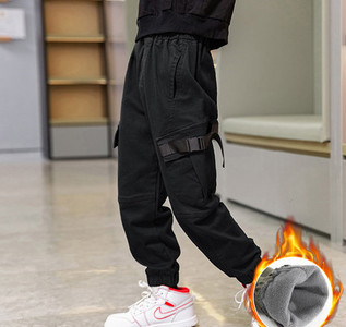 Pantaloni moderni cu captuseala calda si buzunar, doua modele