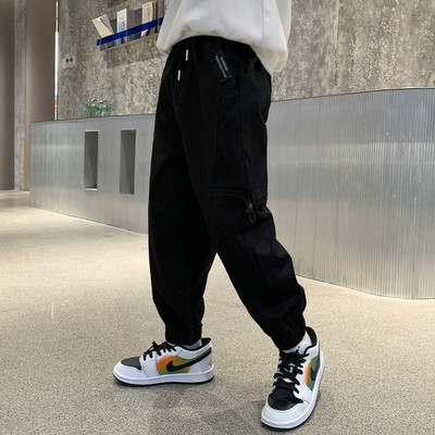 Elastinės vaikiškos kelnės berniukams su kišene ir kaklaraiščiais