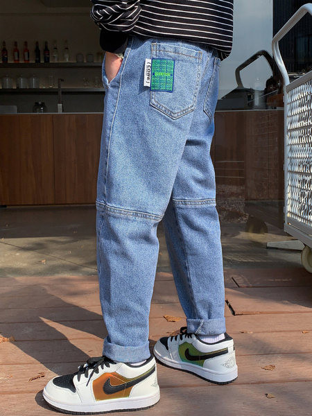 Vaikiški pavasario-rudens džinsai su kišene